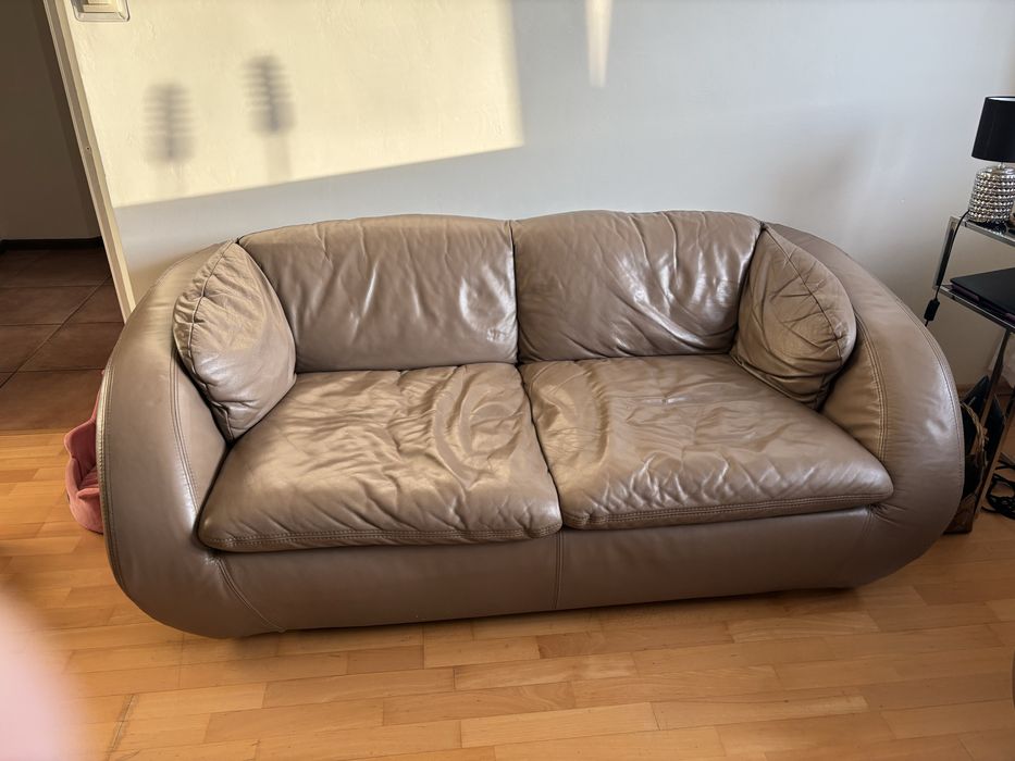 Zestaw skorzany kanapa plus fotel