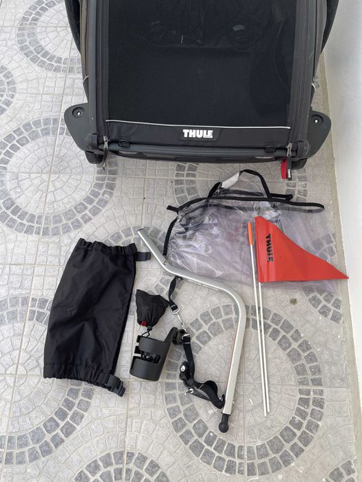 Thule Chariot Sport 2 Double — Preto — Excelente estado — Nazaré