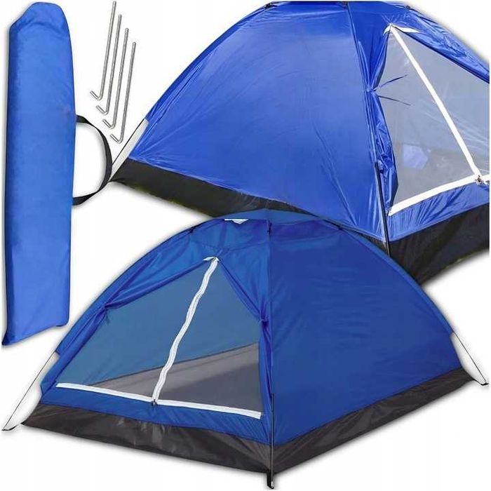 Duży Namiot Turystyczny Kempingowy Rodzinny 3 Osobowy Biwak 150x205cm