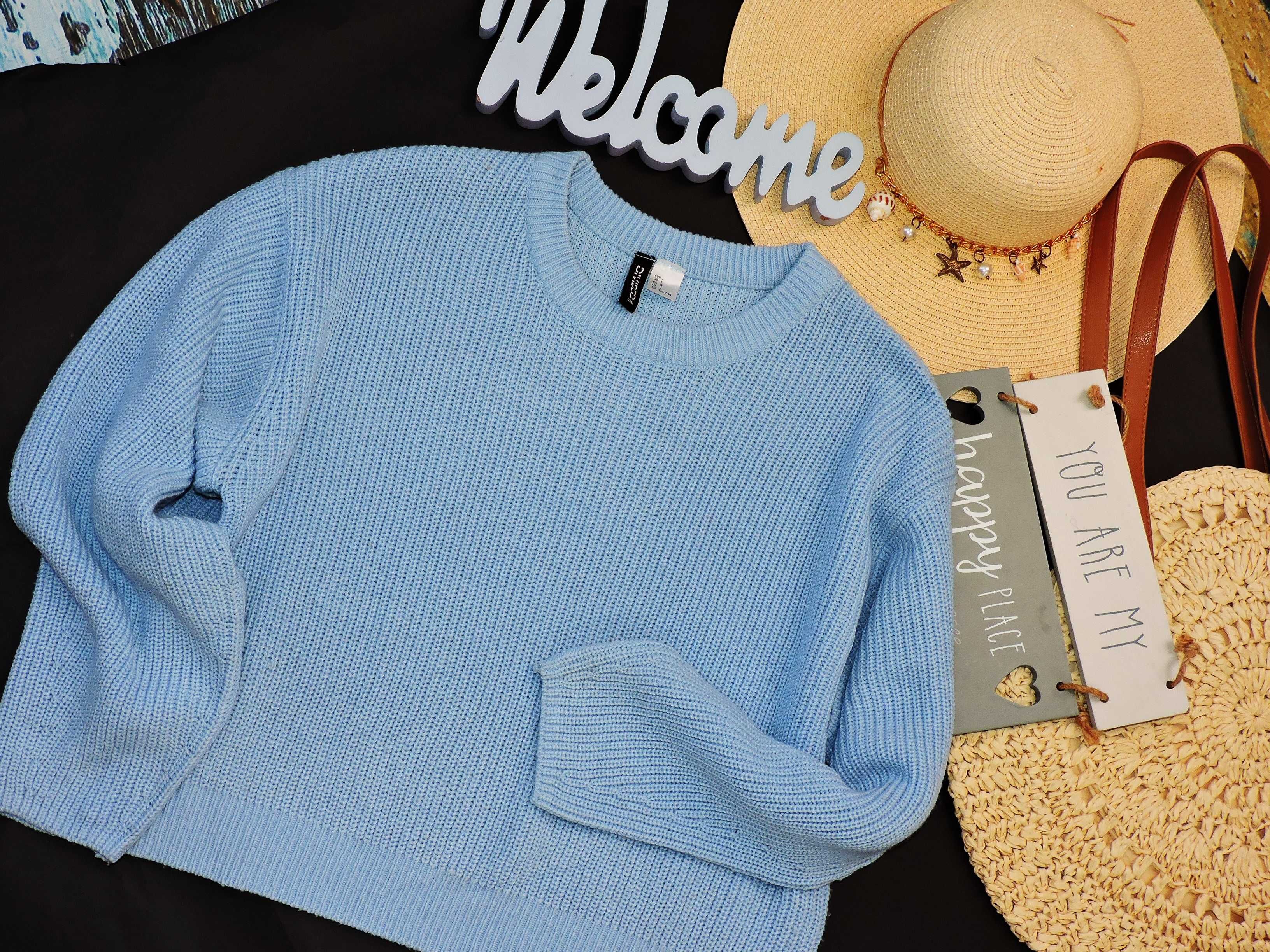 H&M Błekitny sweterek knitwear L