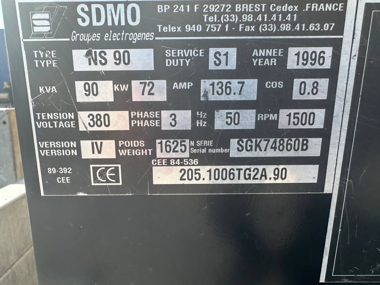 Генератор SDMO NS90 БУ