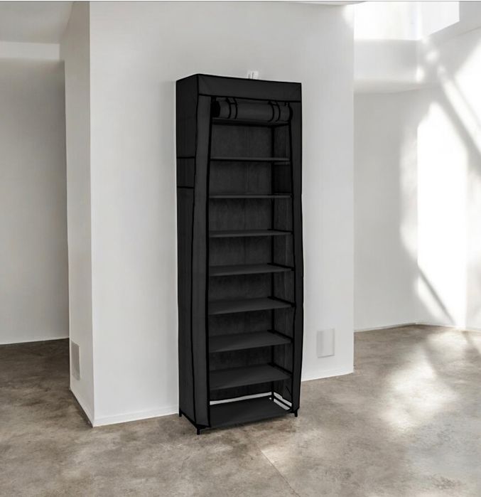 Nowy czarny organizer szafa tekstylna na ubrania buty