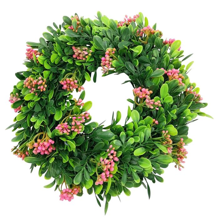 Jesienny wianek na drzwi wieniec na grób znicz stroik na cmentarz 30cm