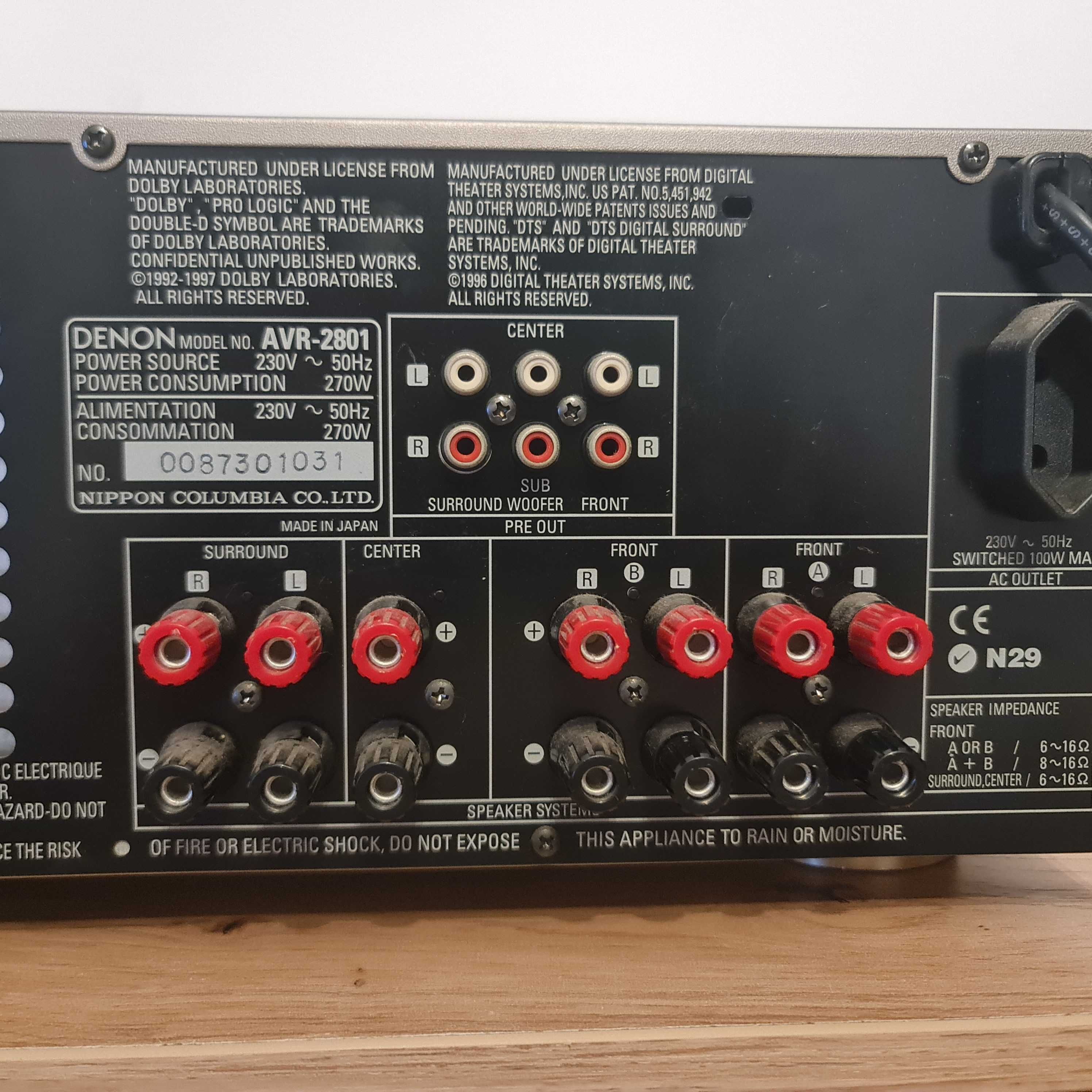 Amplituner DENON AVR-2801 GOLD + Pilot