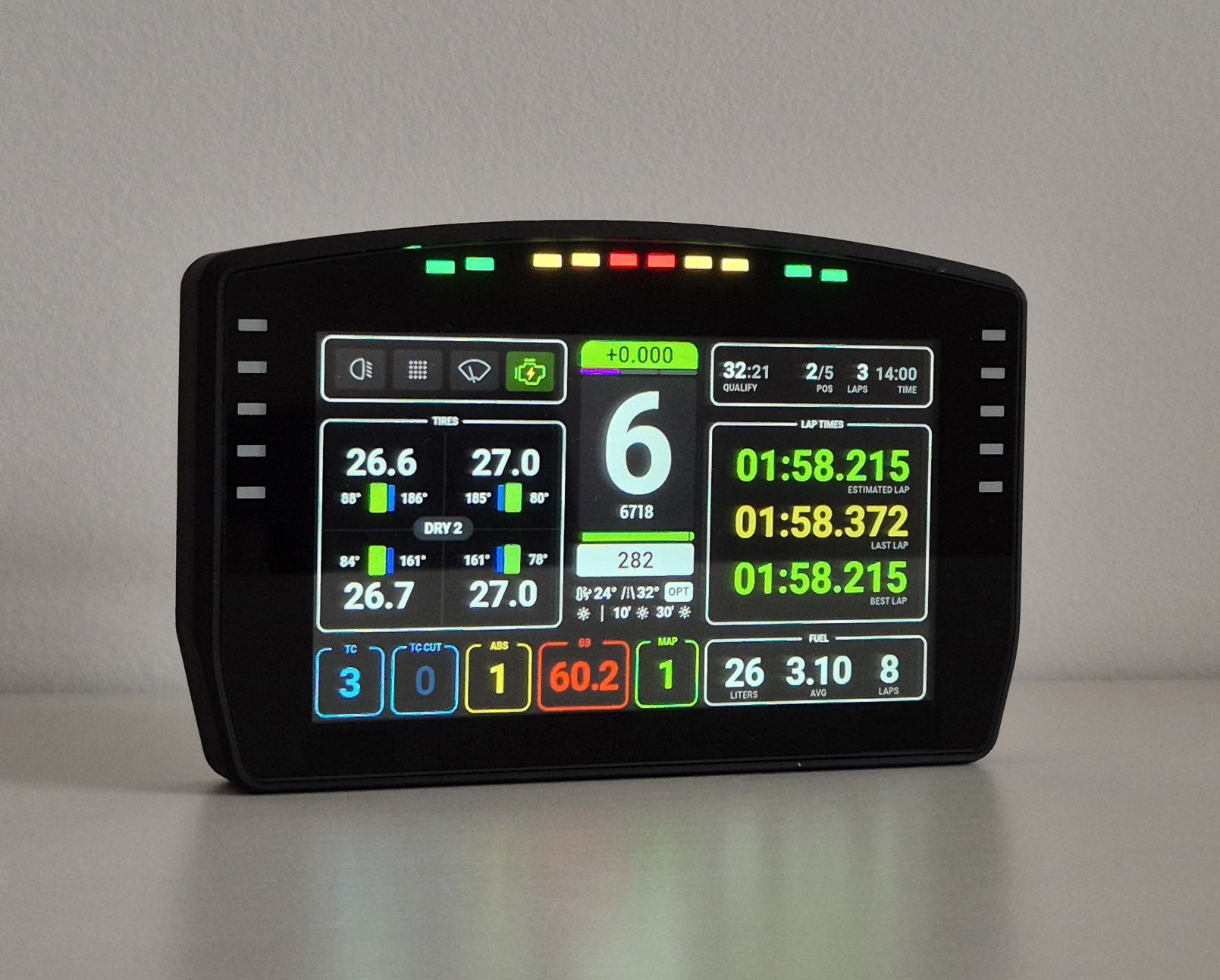 Simdash 5" - Fanatec, Simagic, Moza, Thrustmaster