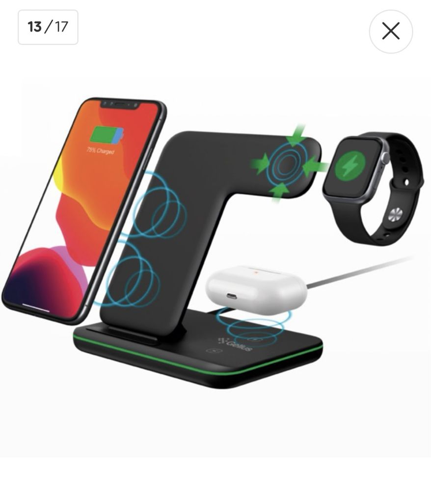 Бездротовий зарядний пристрій Gelius Wireless Charger 3in1 15W