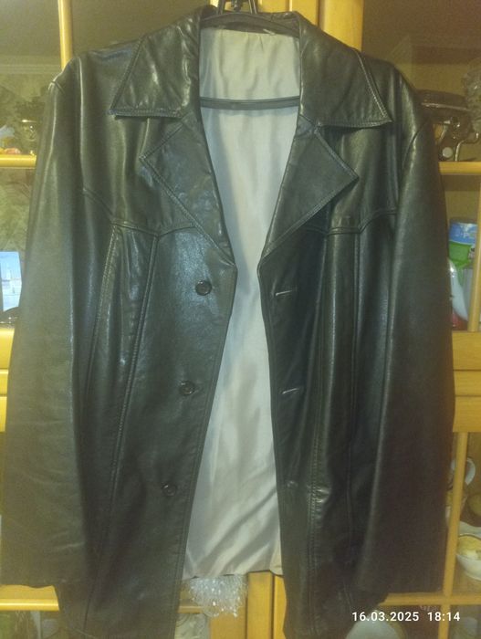 Пиджак мужской кожаный, тогр присутствует