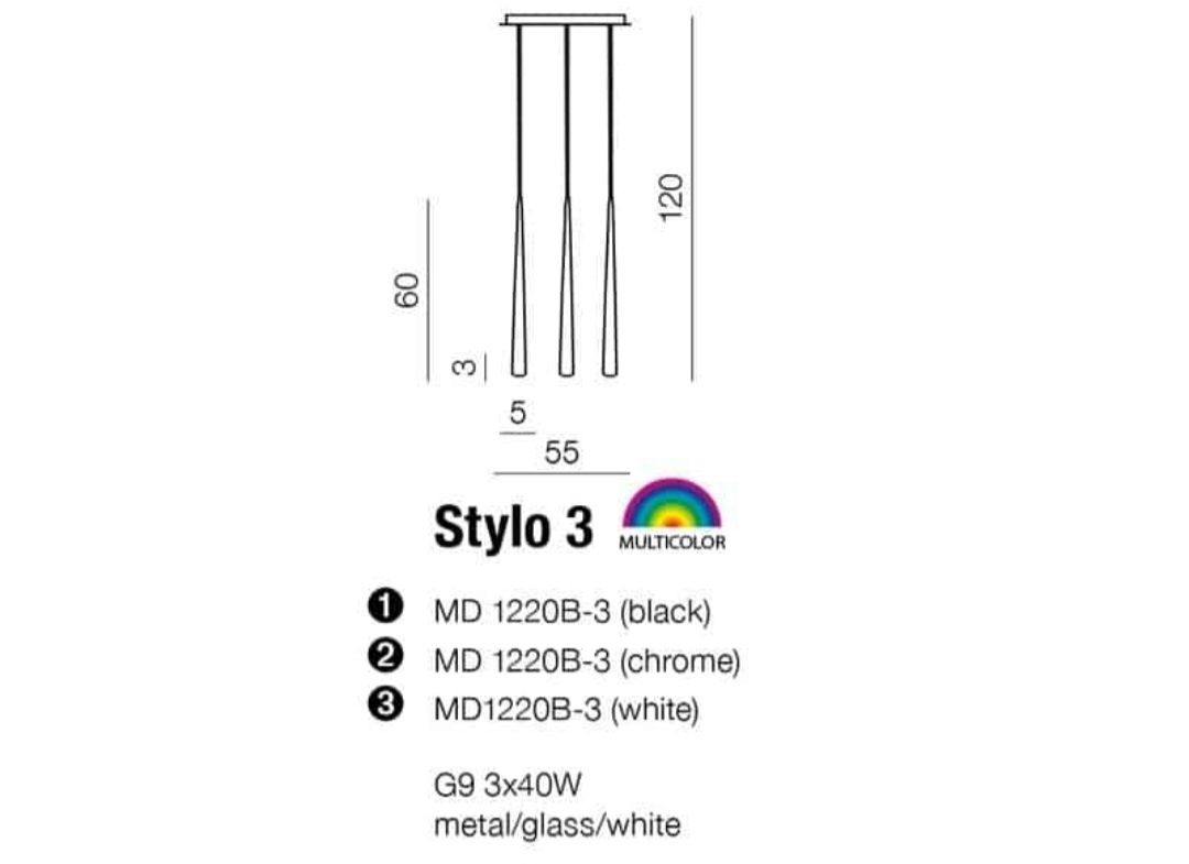 Lampa wisząca Stylo 3 AZZARDO AZO133 chrom
