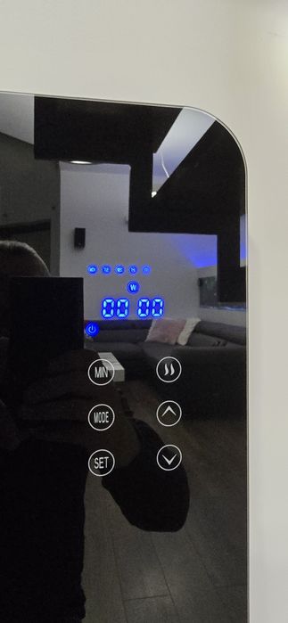 Grzejnik elektryczny szklany czarne szkło