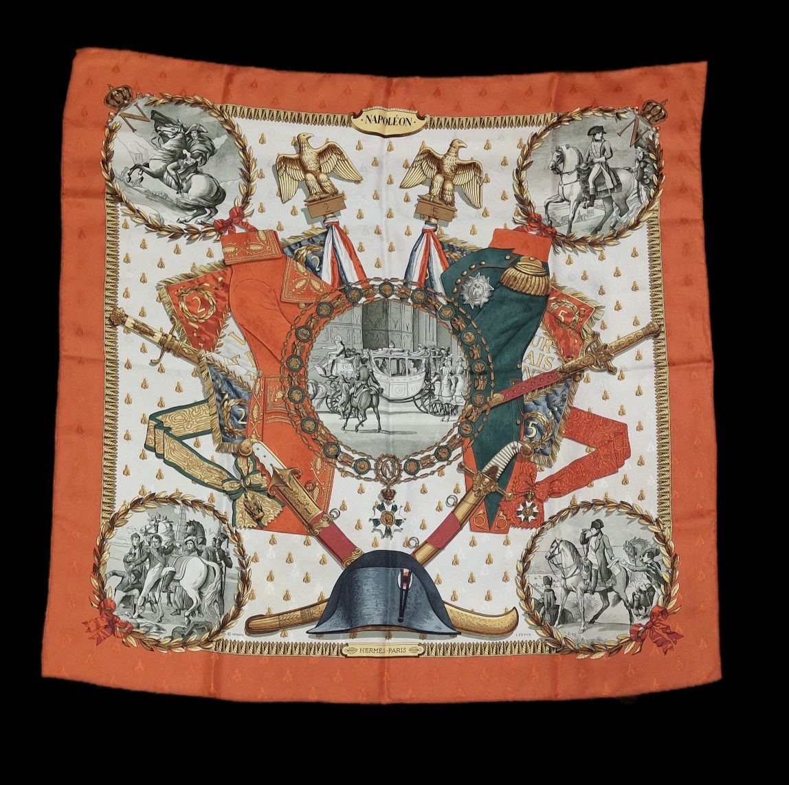 Оригінальний шарф Hermes "Napoléon" - шовк, Франція