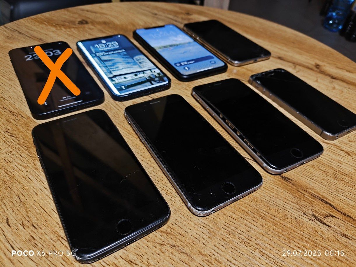 Telefony komórkowe Apple iPhone uszkodzone
