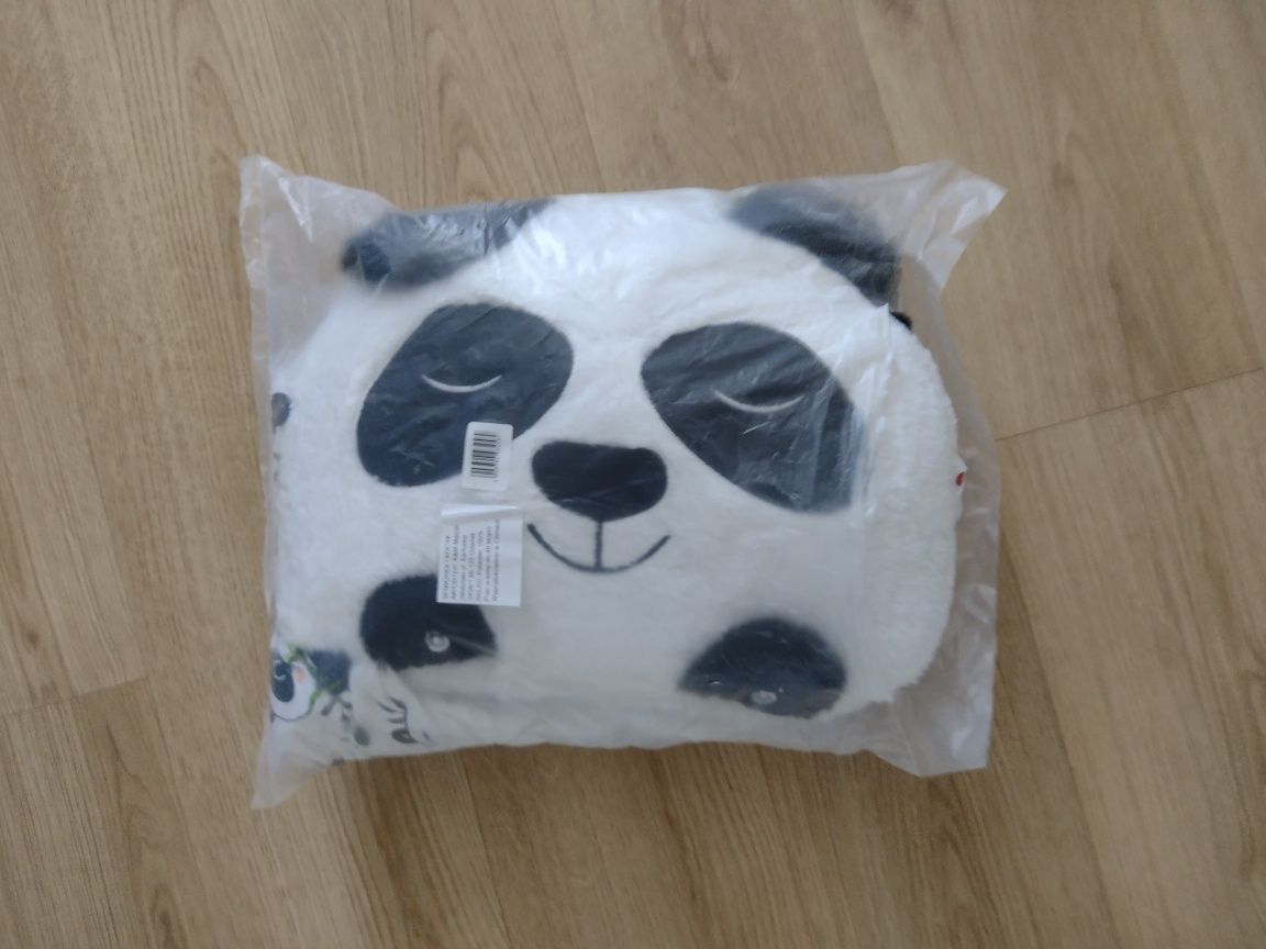 Nowy śpiwór dziecięcy 3w1 poduszka przytulanka panda czarny biały