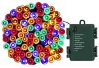 Lampki choinkowe na baterie zew/wew 100 led 8 metrów kolorowe
