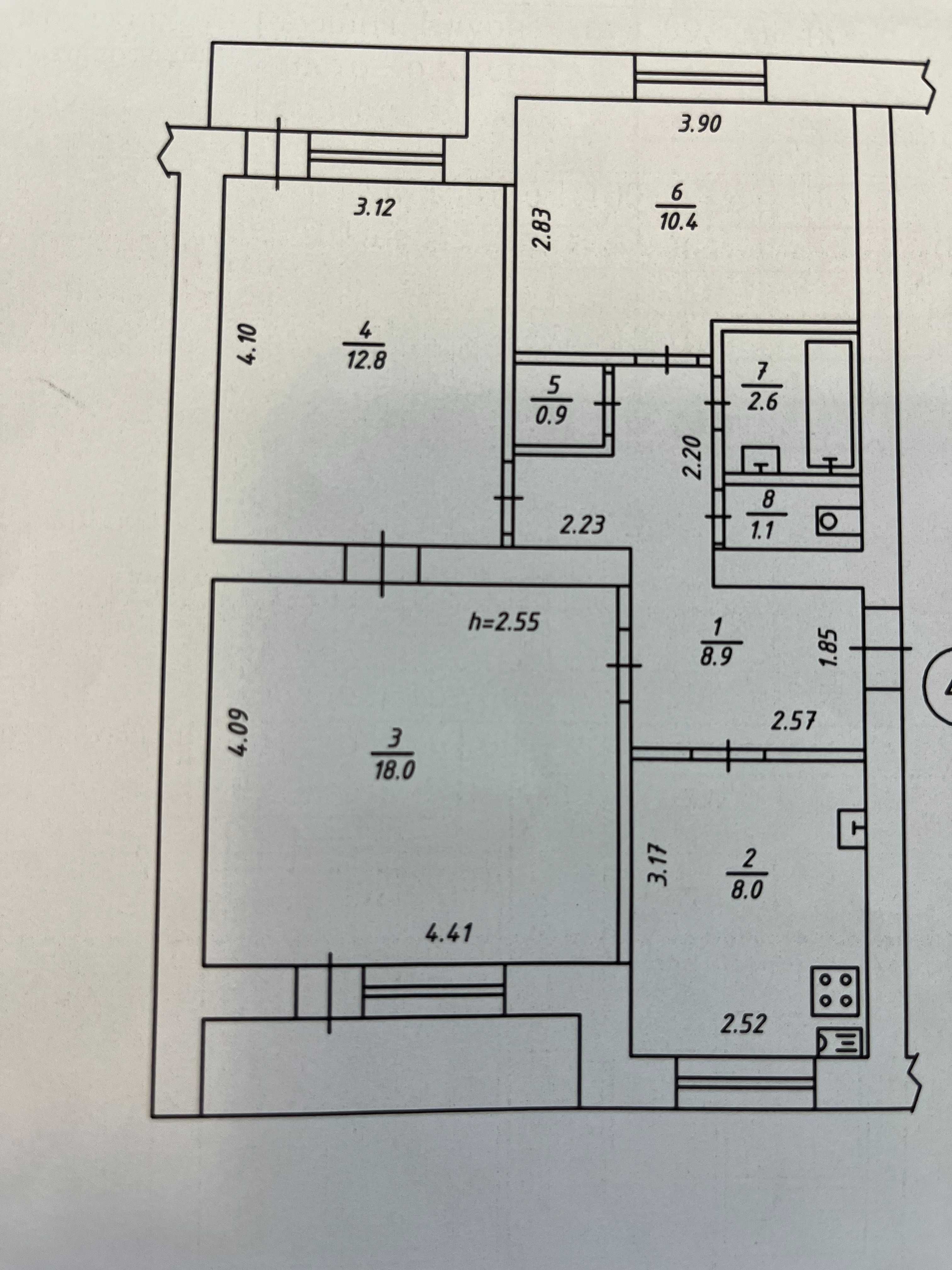 Продам 3 к. квартиру,р-н " 7-вітрів",вул.Клубна,99