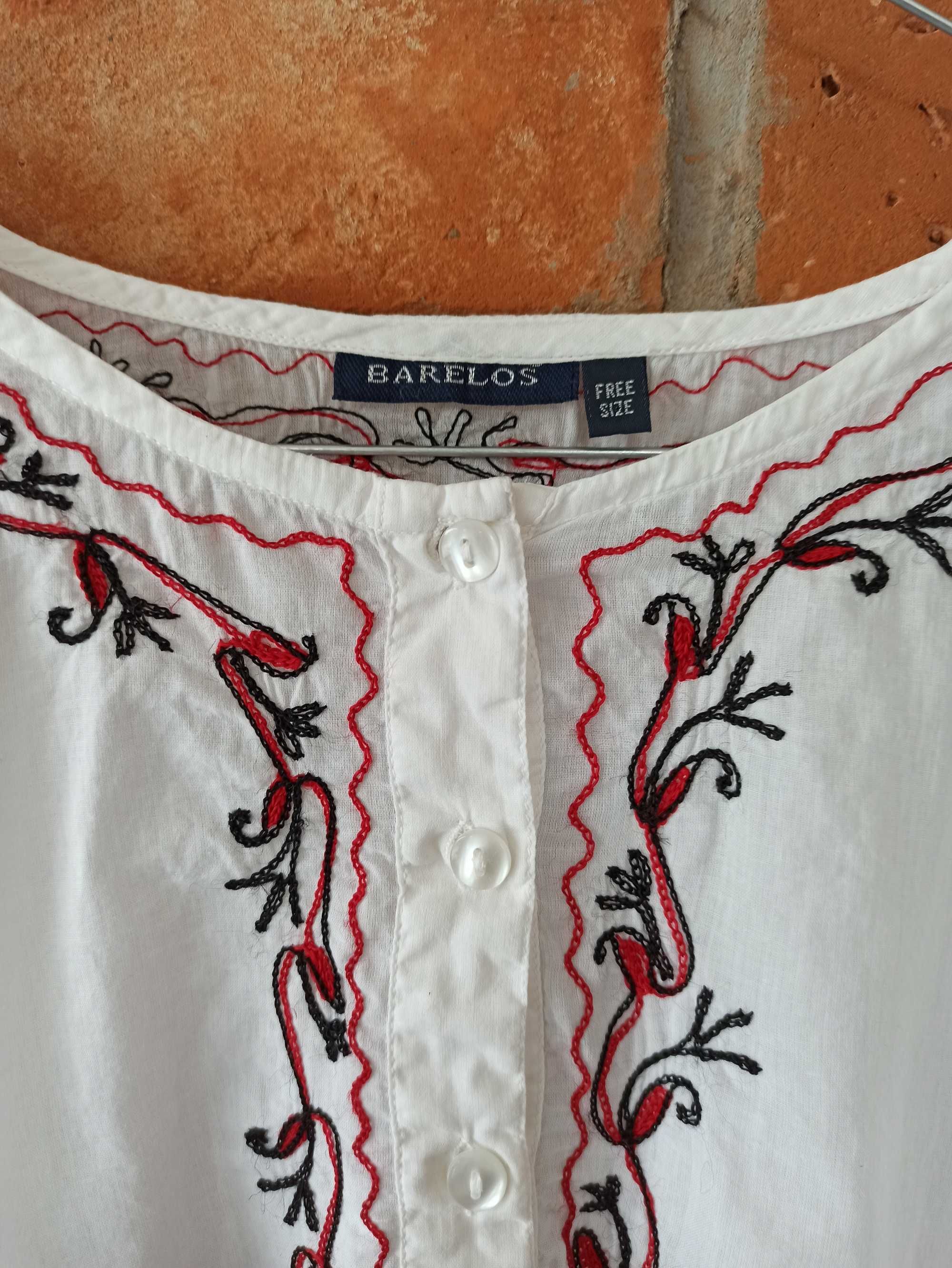 Biała bawełniana oversizowa koszula bluzka na plażę
