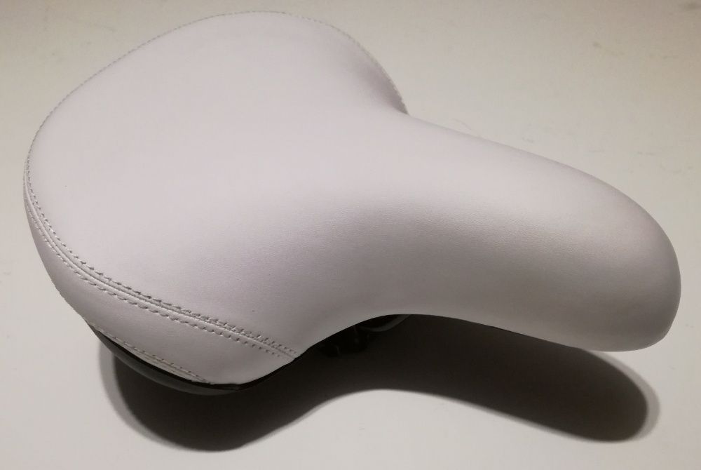 nowe białe SIODEŁKO HOLENDERKA city TREKKING BIAŁE sprężyny wygodne