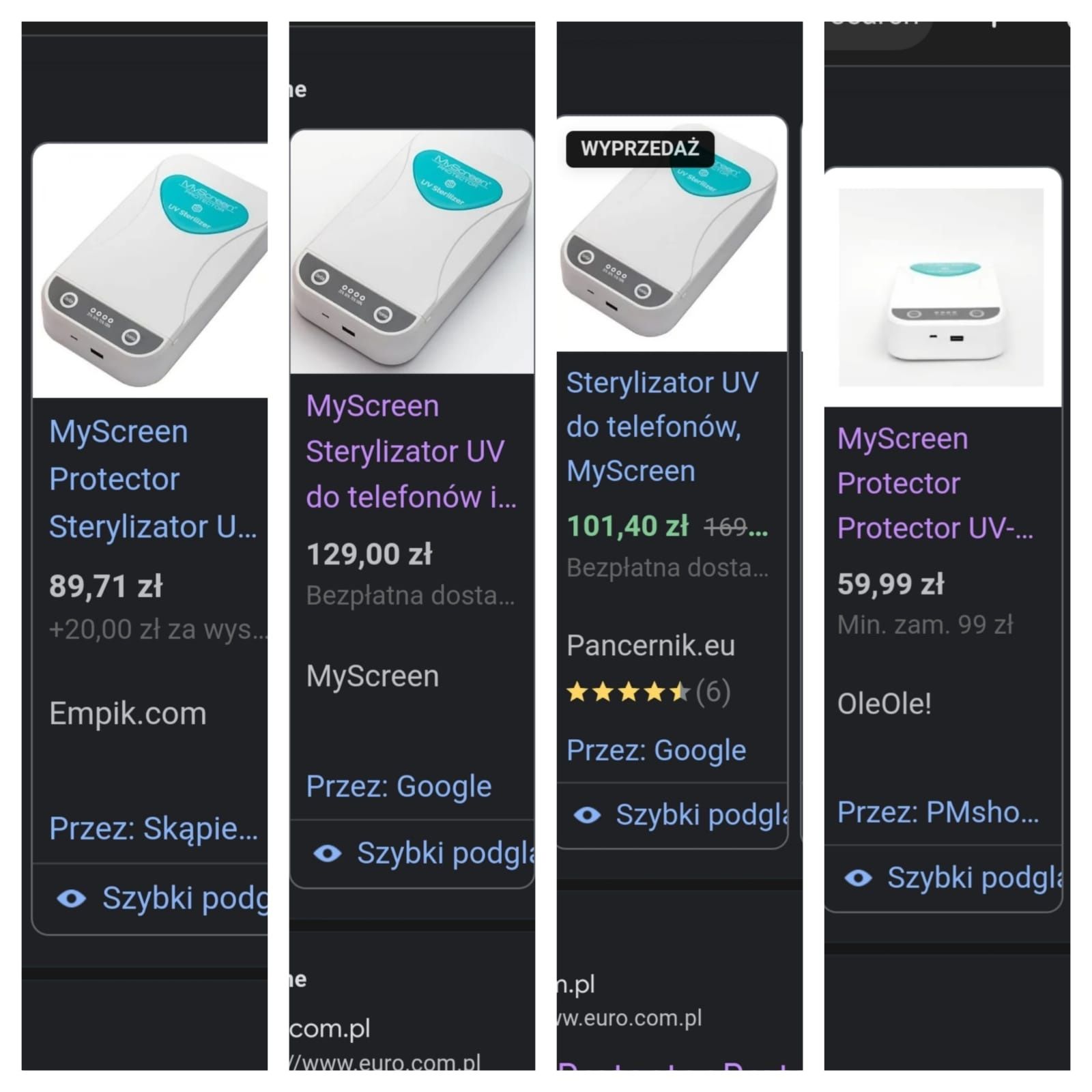 Sterylizator UV do telefonów kluczy biżuterii kart