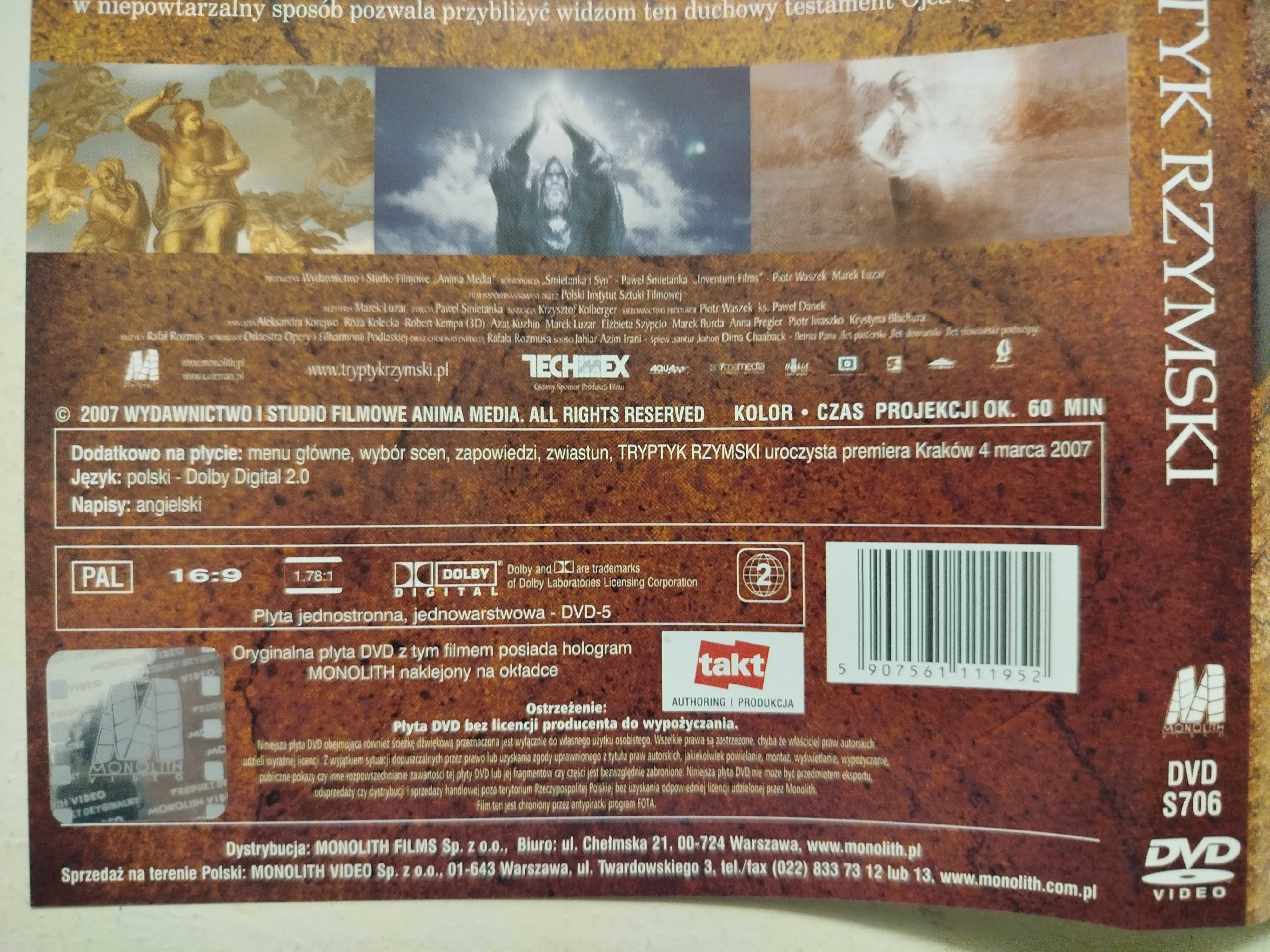Jan Paweł II Tryptyk Rzymski DVD narracja Kolberger