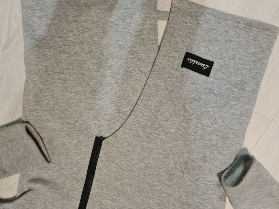 Lenoshka bluza rozpinana, asymetryczna, oversize r. M szara