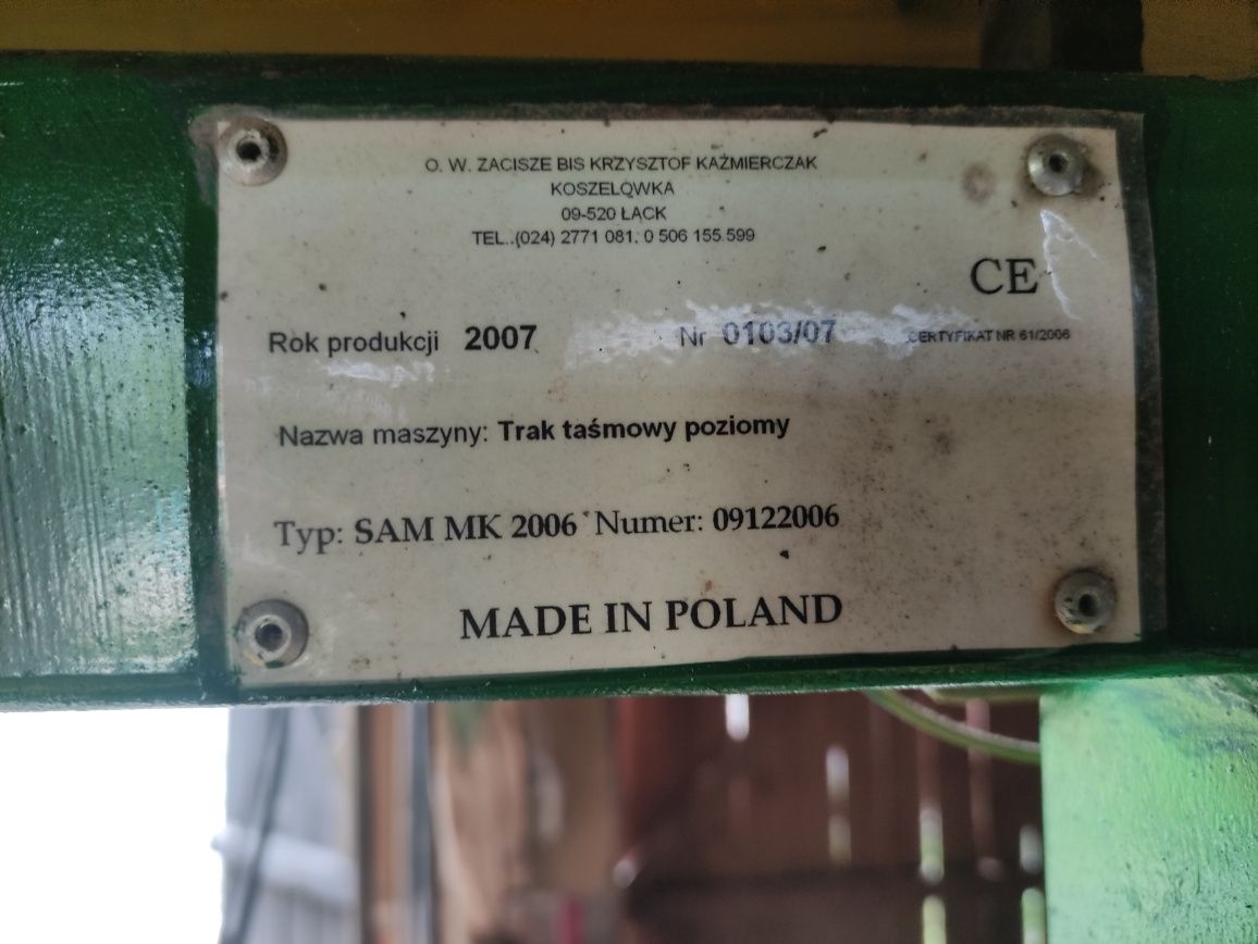 Trak do cięcia drewna poziomy mobilny