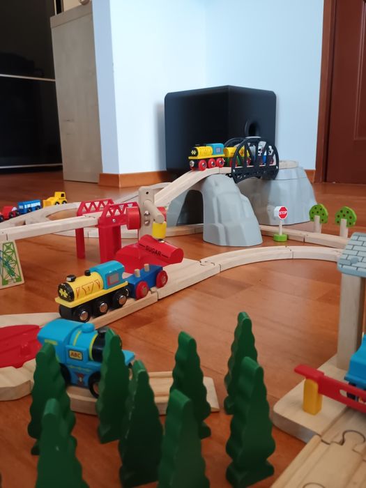 Kolejka drewniana tory wagony Big Jigs