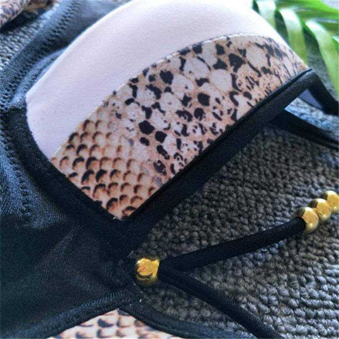 Bikini Preto Padrão Cobra - Tam. M, L ou XL - Novo