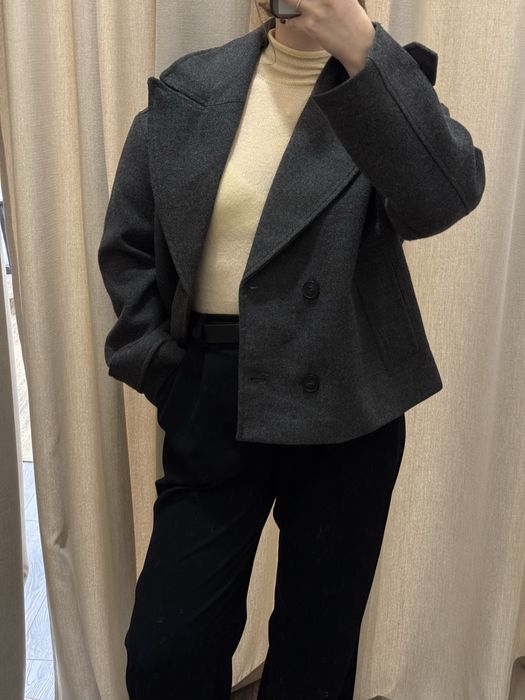 коротке двобортне пальто ZARA