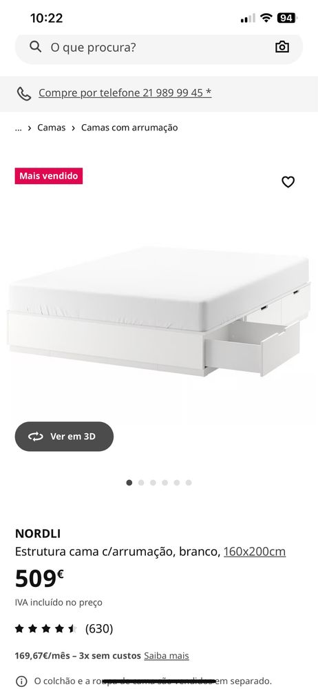 Cama ikea nordli 160x200