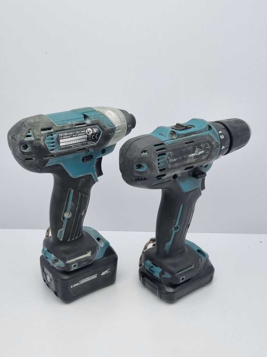 Zestaw Zakrętarka Makita TD110D + Wkrętarka Makita (2x aku, ład, wal