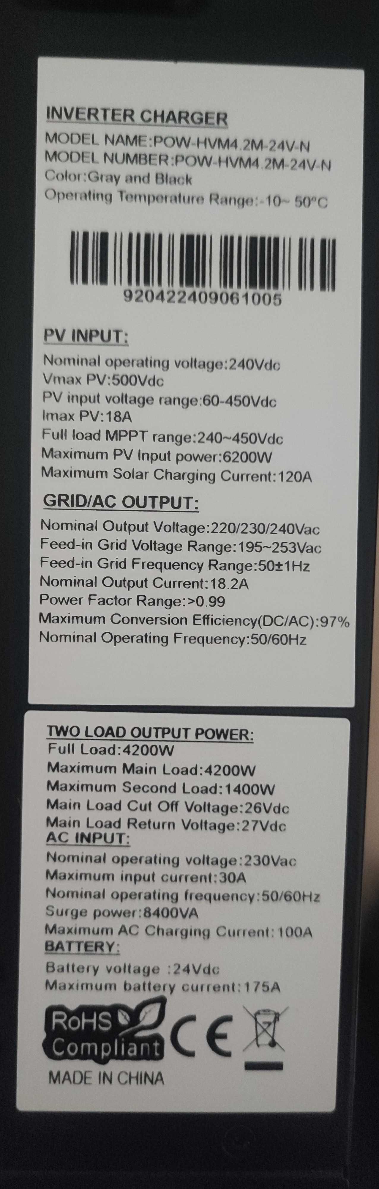 nowy Inwerter solarny 6200W off-grid hybrydowy