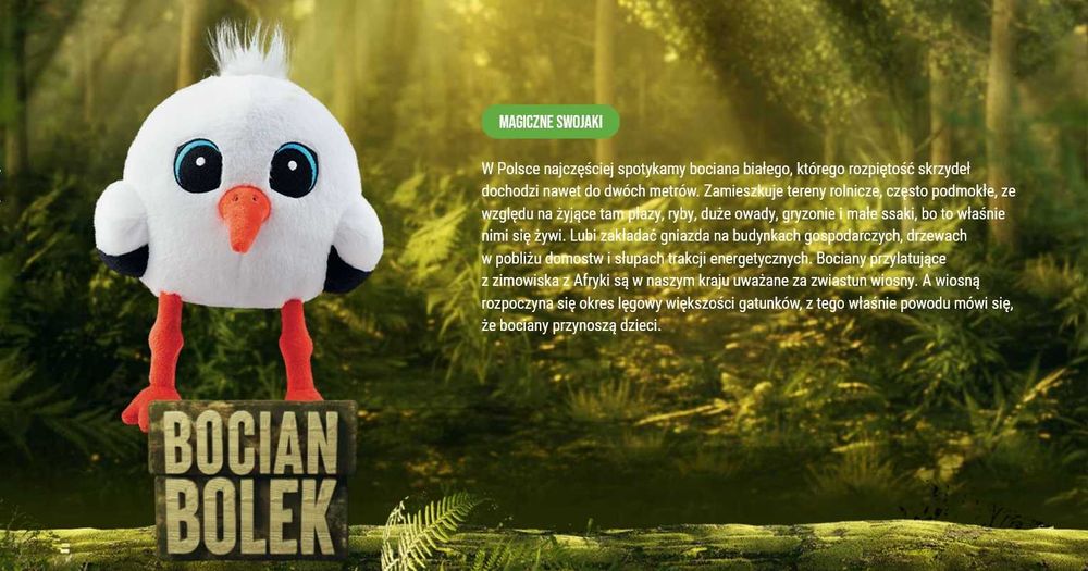Maskotka Gang Swojaków Magiczny Swojak Bocian Bolek nowa