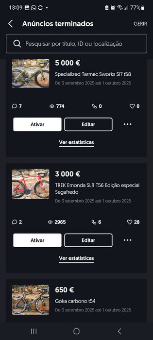 Bicicletas de estrada carbono oportunidades