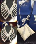 Серьги крылья с кристаллами Swarovski