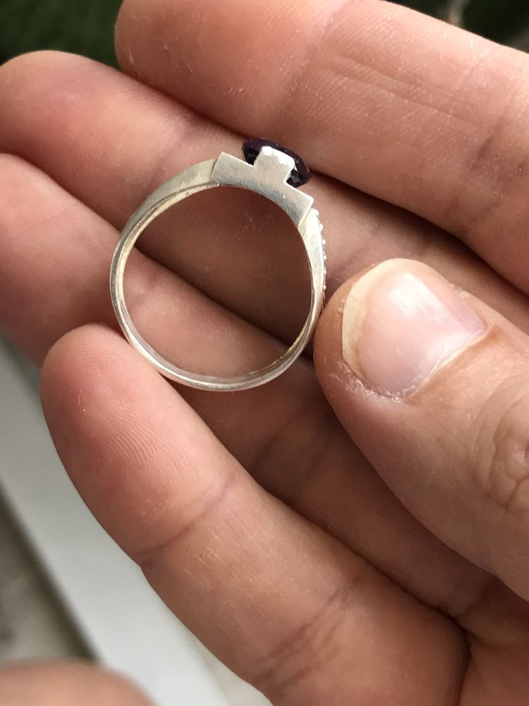 Кольцо перстень аметист серебро