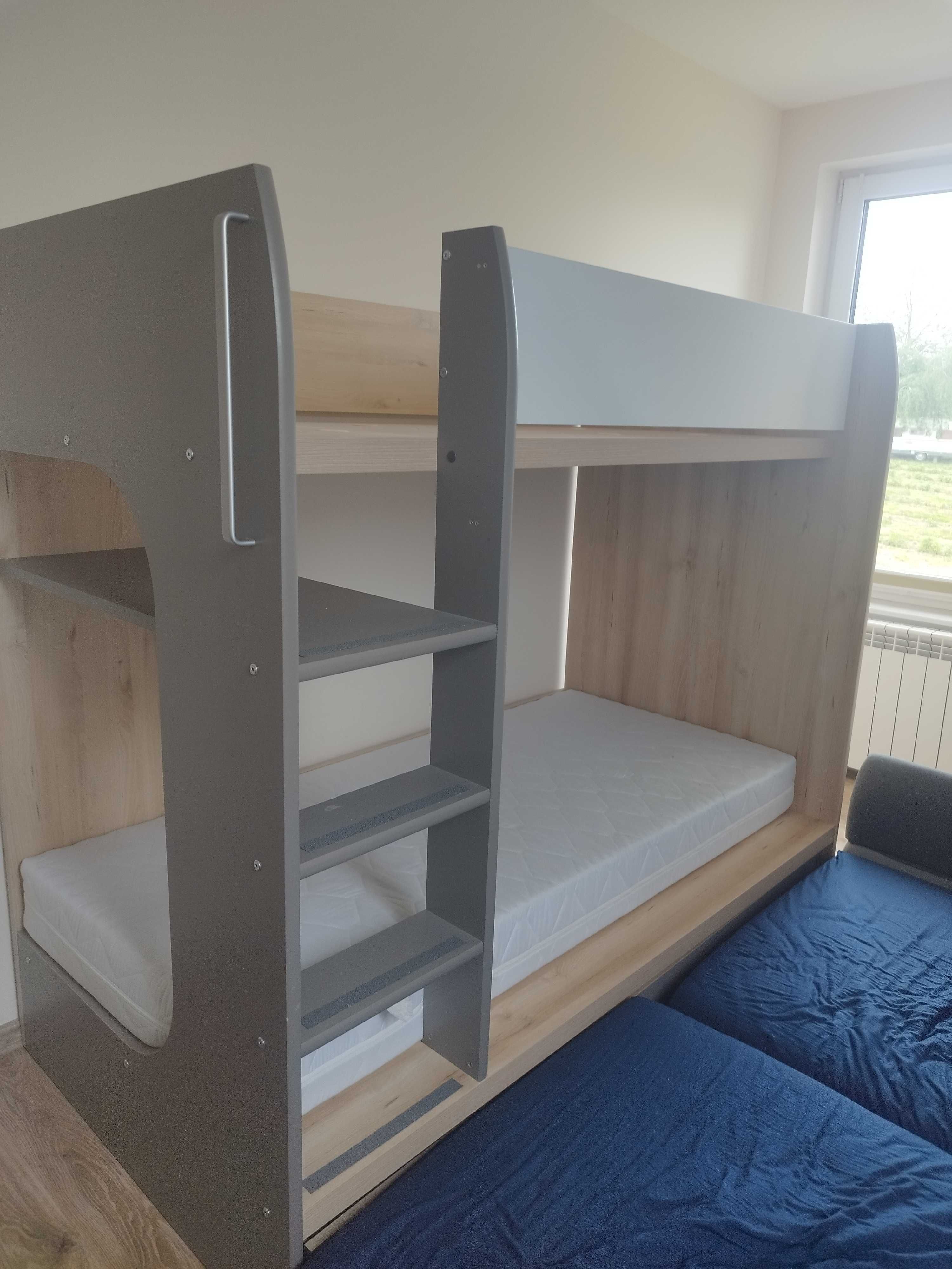 Sprzedam łóżko piętrowe BRW Namek 80x180 buk iconic/szary