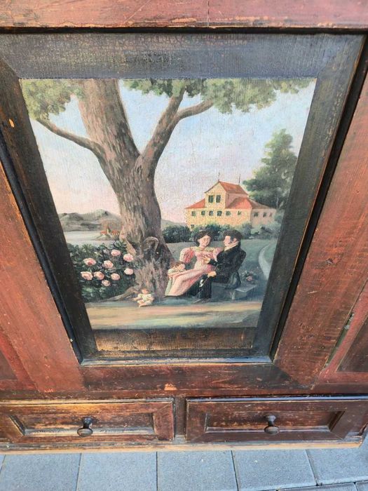 Piękna stara szafa ręcznie malowana antyk