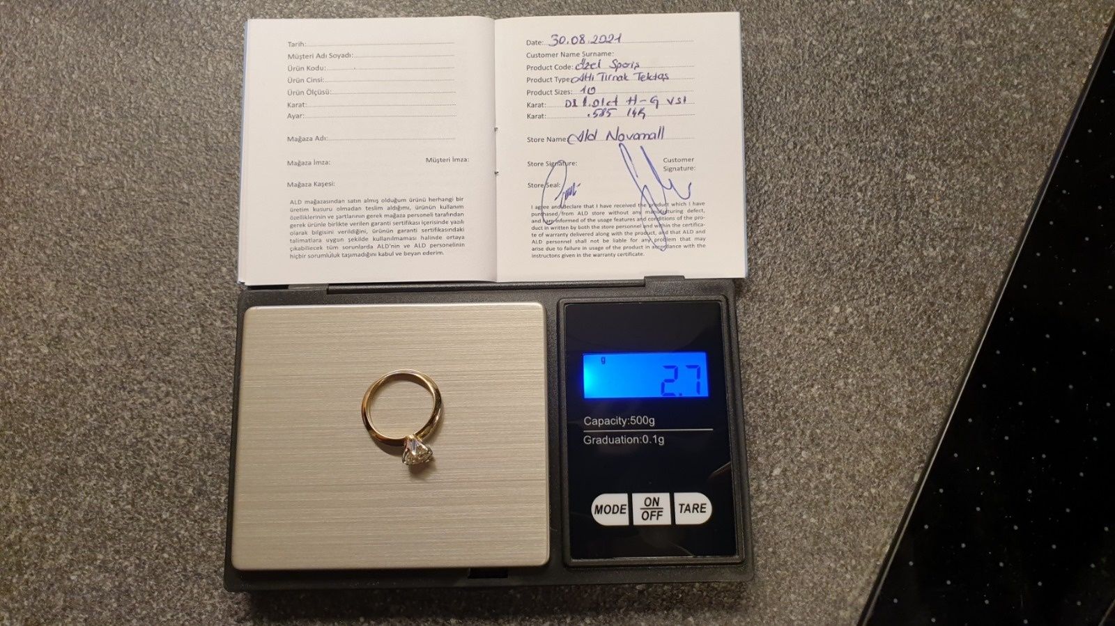 Pierścionek  TIFFANY / Diament 1.01 ct/H-G/VS1  ! Jak Nowy ! Okazja !