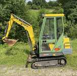 Minikoparka yanmar b17, 3 lyzki, 1.6t.