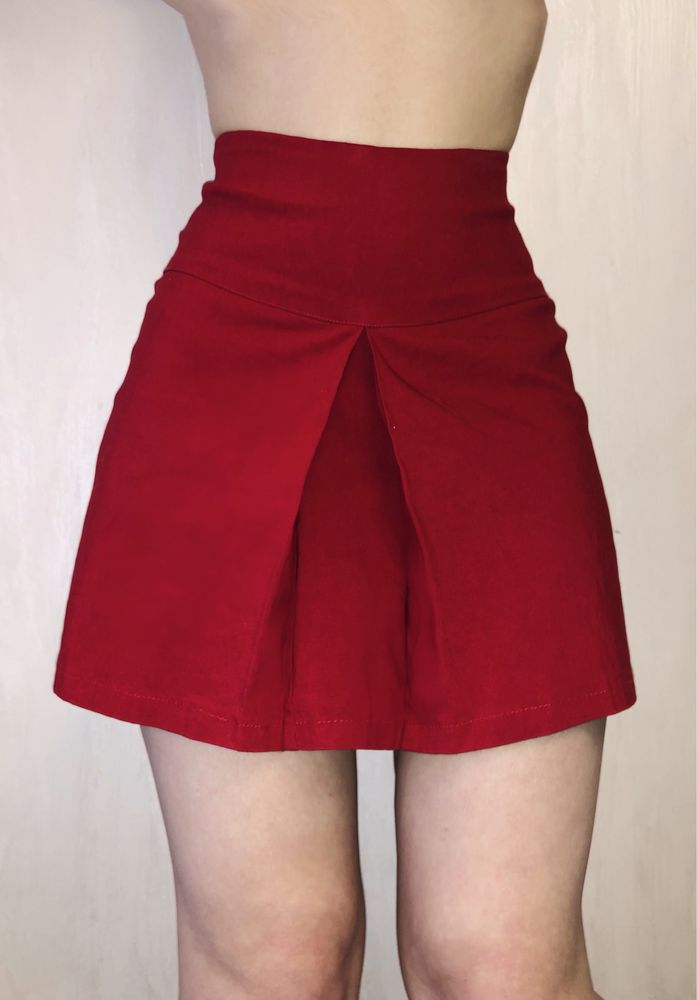 Красная юбка, мини POURQUOI, Франция, на тонкую талию