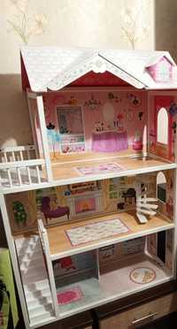 Большой домик для кукол,мебель,куклы,доска для рисования
