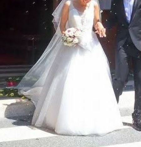 Vestido noiva branco com brilhantes S