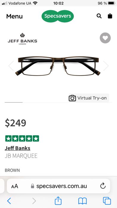 Оправа для очков Jeff Banks, Великобритания