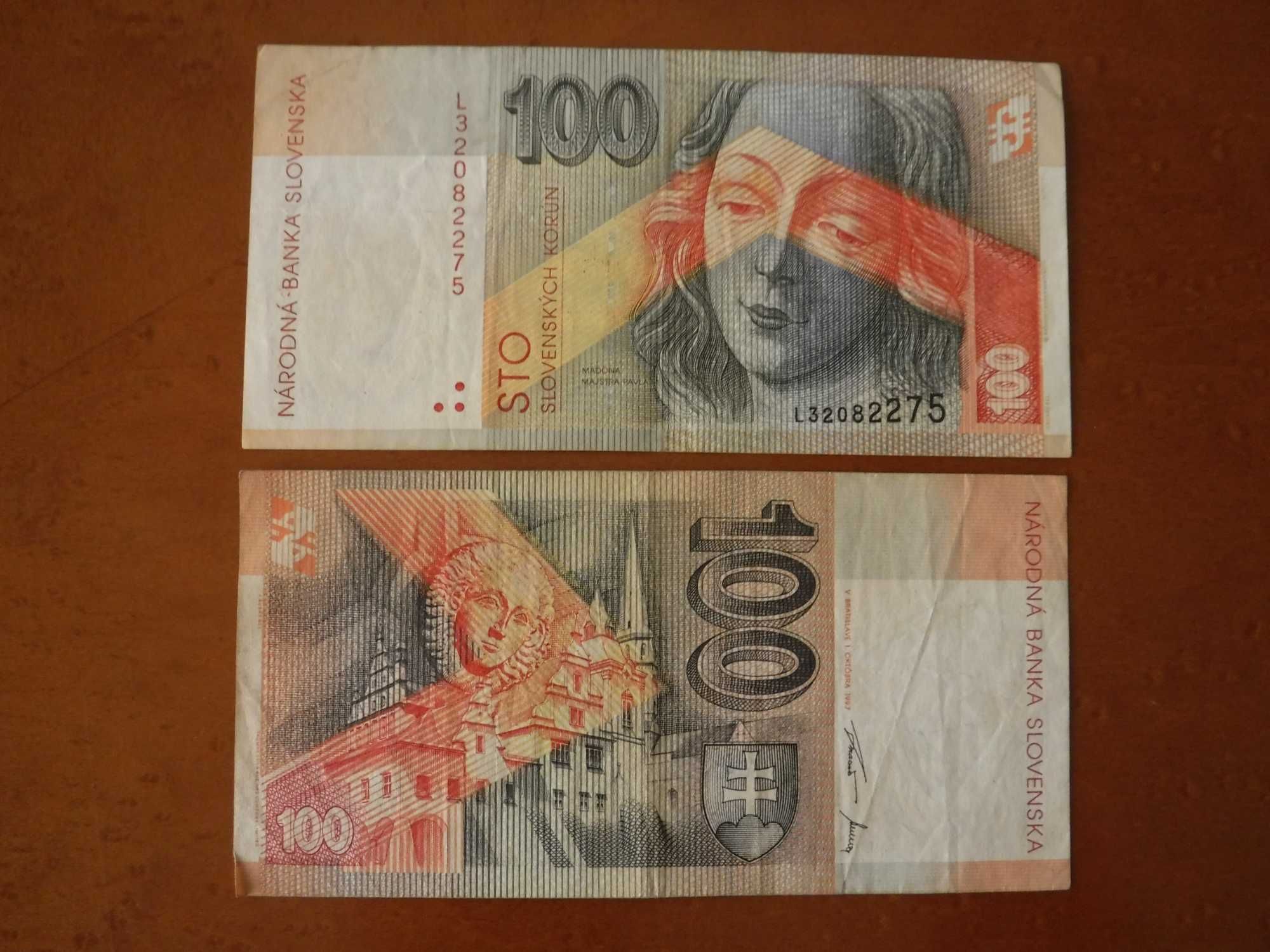 Nota de 100 coroas eslovacas 1997