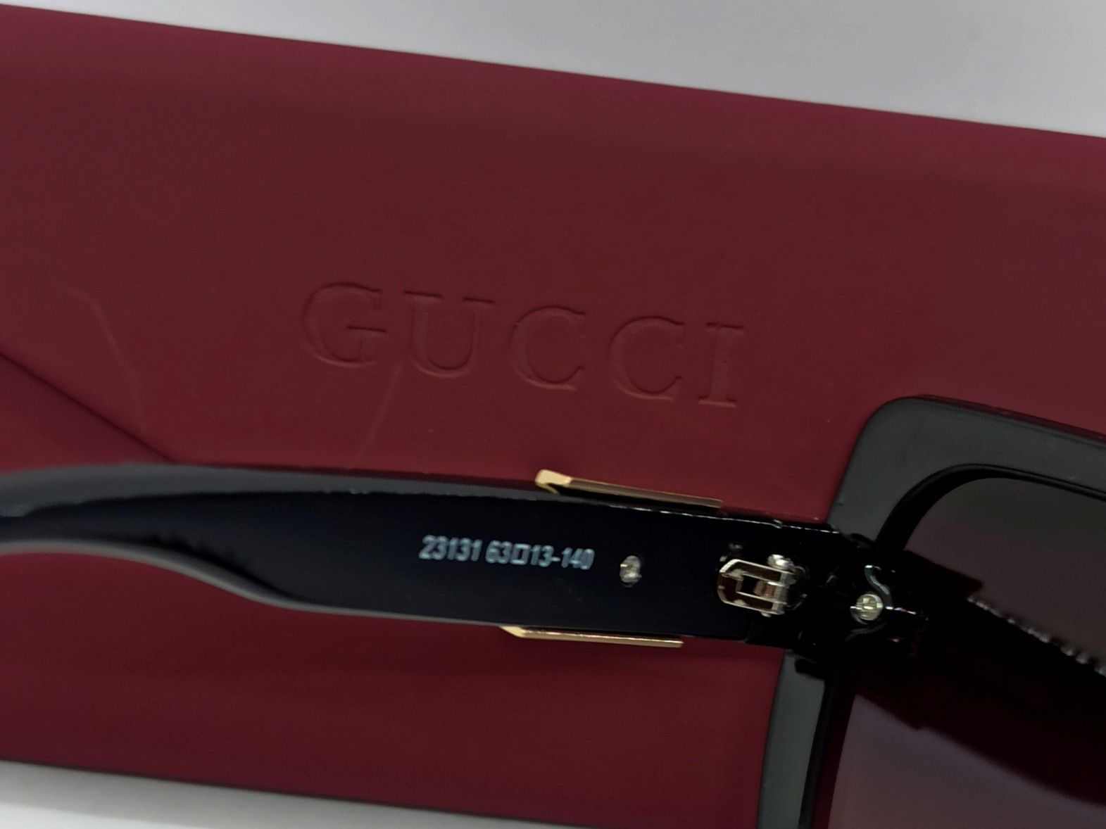 Gucci очки женские черные серо синий градиент в брендовом футляре