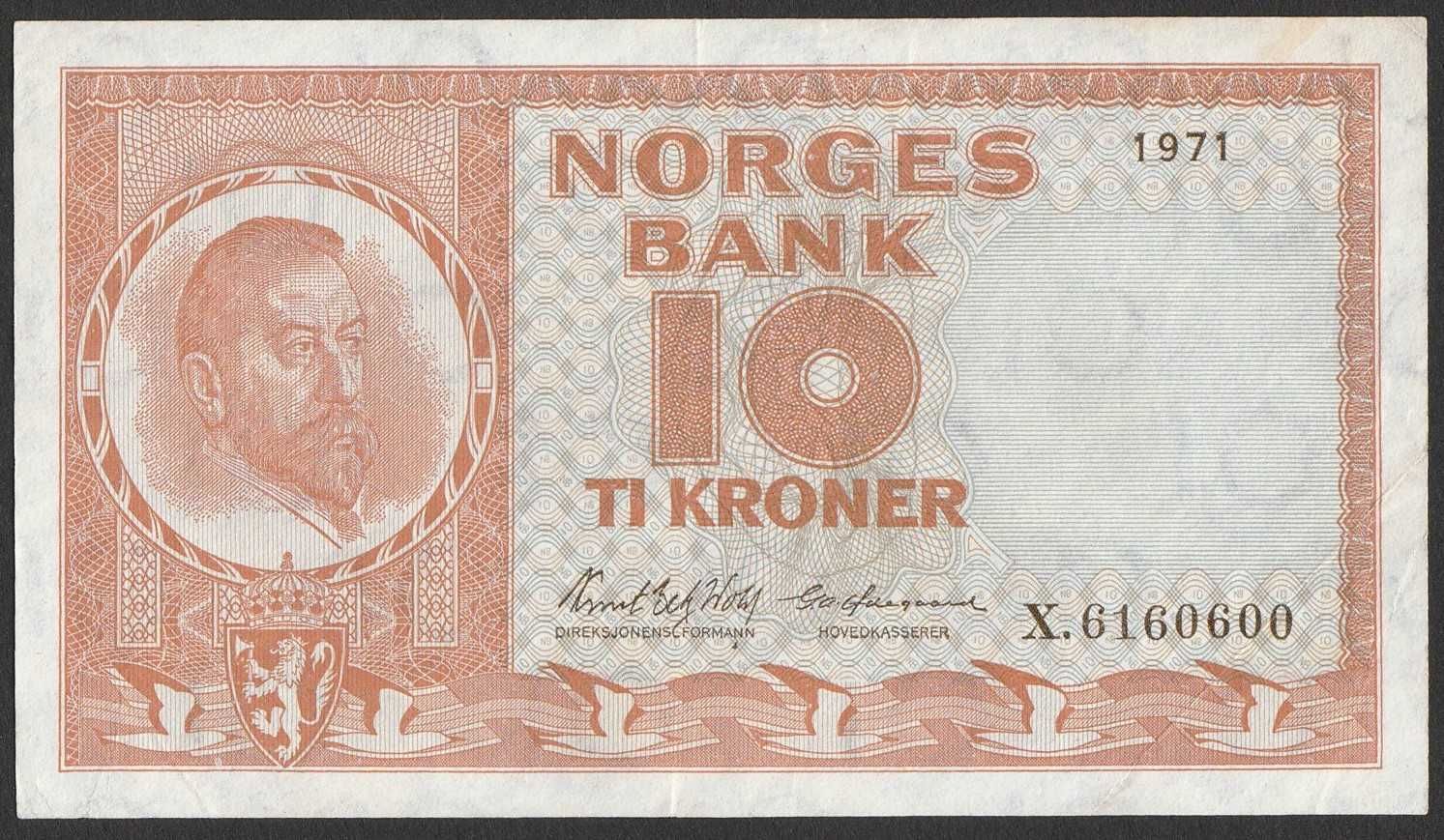 Norwegia 10 koron 1971 - X.616 - stan 2