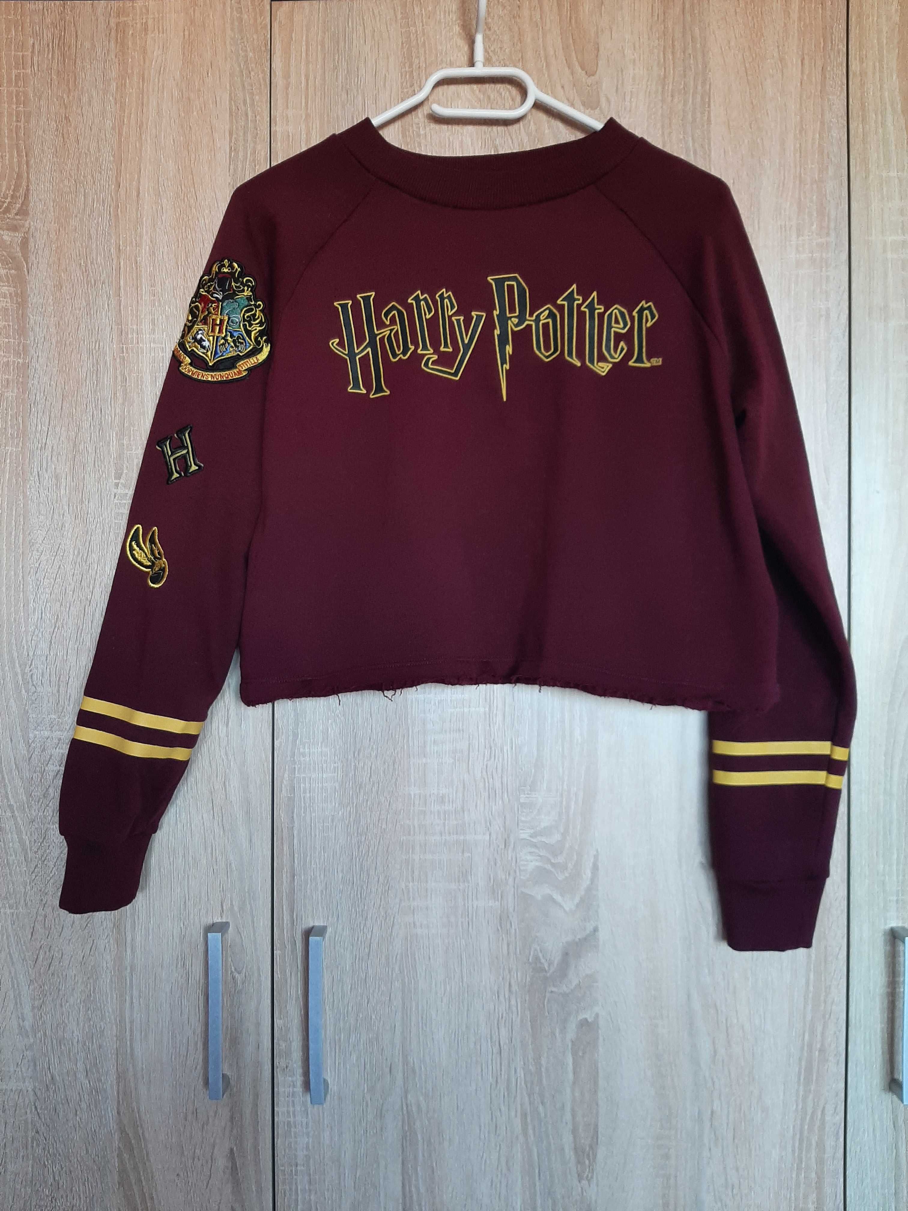 Bordowa bluza croptop Harry Potter Sinsay XS