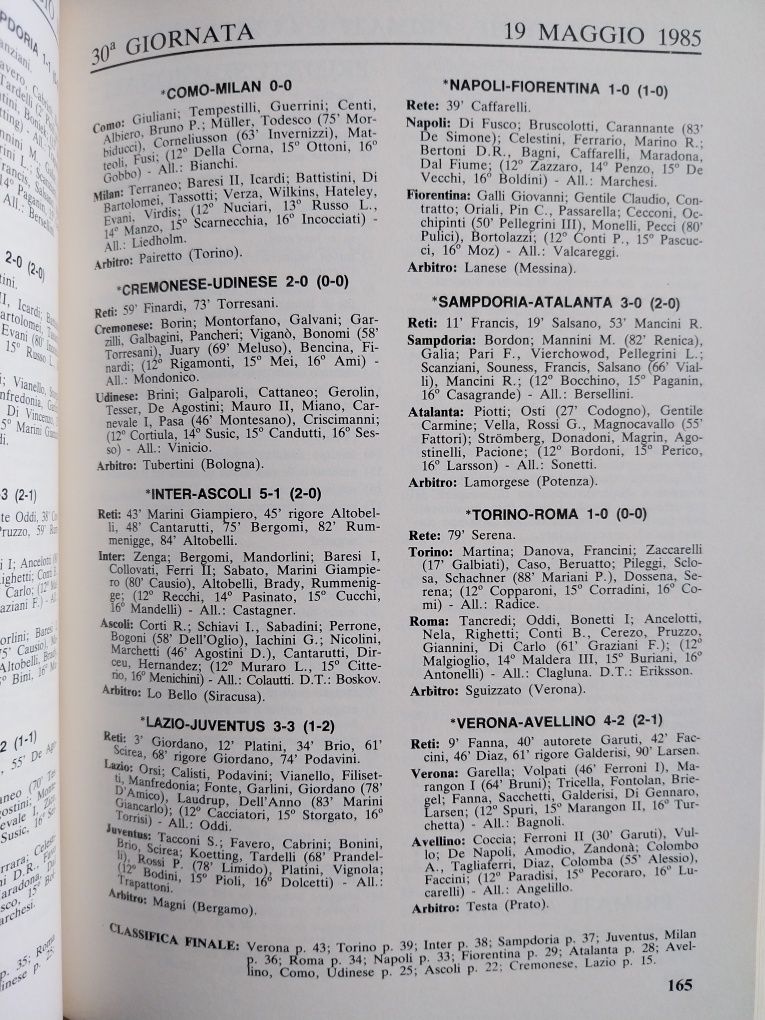 Futebol em Itália - Anuário 1985/86 (600 Páginas)