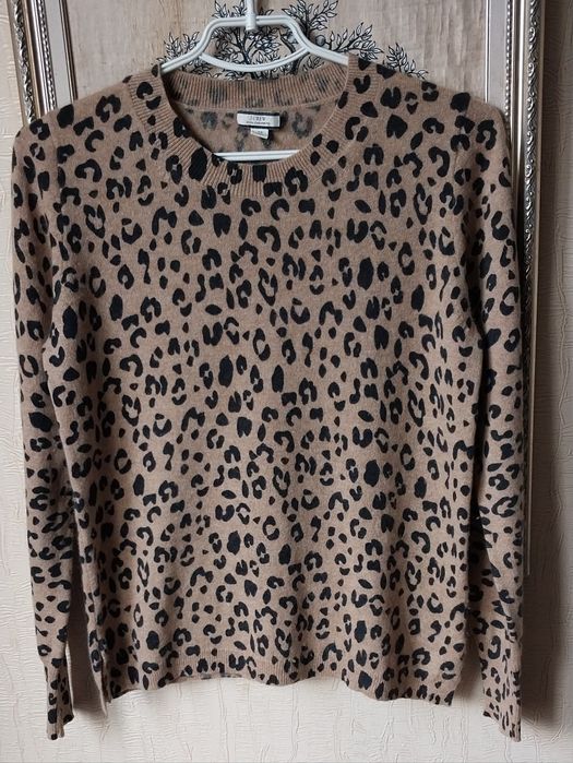 Свитер кашемировый  J.crew  100 % кашемир  леопардовый принт