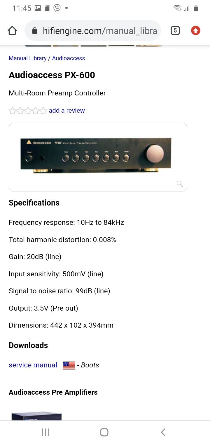 AUDIOACCESS PX-600/NUS  preamp controller ,  підсилювач попередній