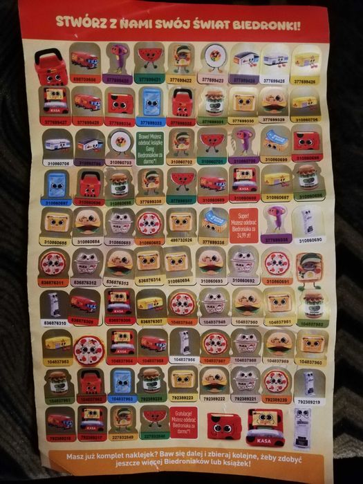 Naklejki z biedronki biedroniaki 80 sztuk